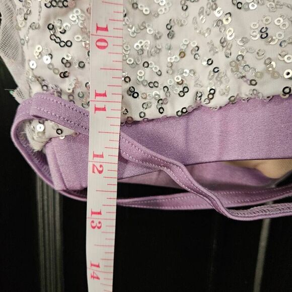 Weissman NWOT child large dance top purple sequin jazz tap solo NO TAGS - Picture 5 of 6